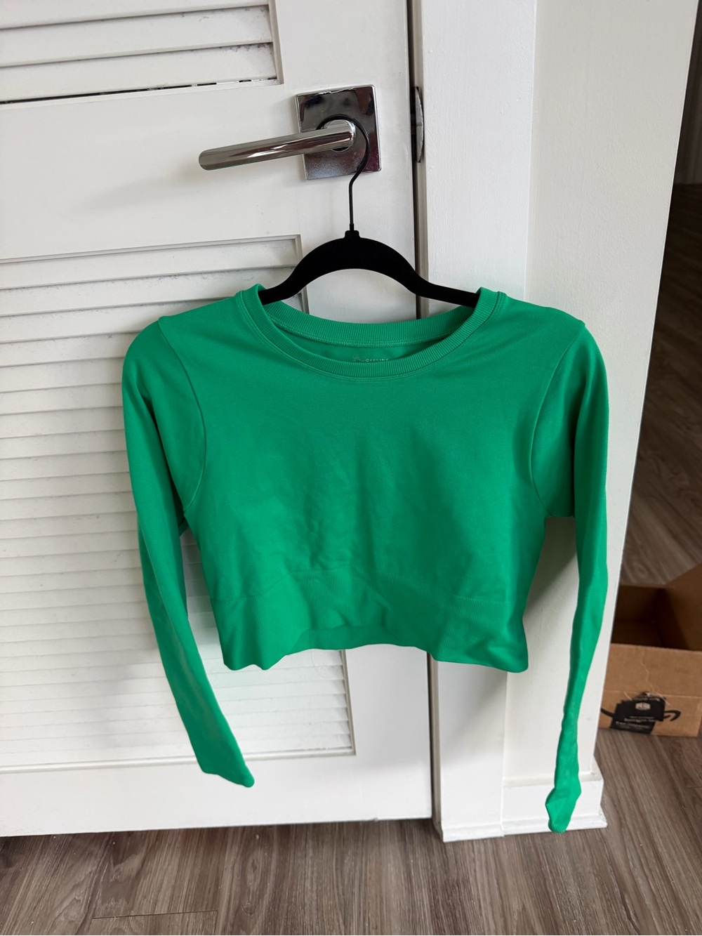 aerie Green Long-Sleeve Cropped Top